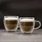 Duplafalú cappucino üveg csésze - 250 ml  2 db / szett