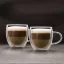 Duplafalú cappucino üveg csésze - 250 ml  2 db / szett