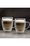 Duplafalú üveg kávés pohár - 350 ml - 2 db / szett