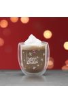 Karácsonyi duplafalú üveg pohár 300 ml