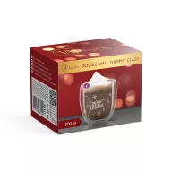 Karácsonyi duplafalú üveg pohár 300 ml
