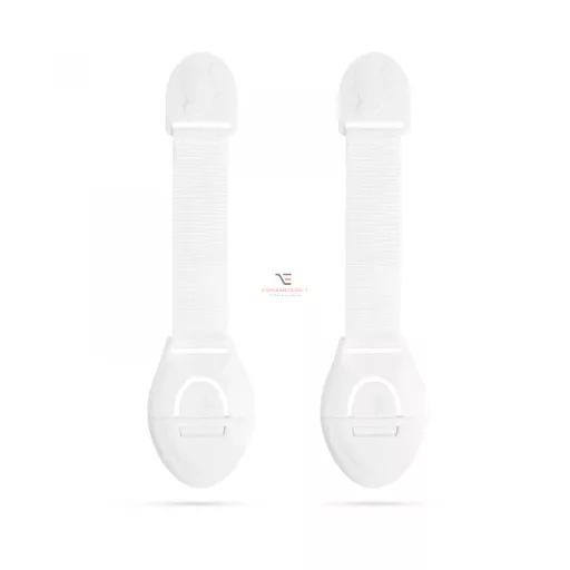 Biztonsági gyerekzár ajtóra - 21 cm - öntapadós - fehér - 2 db / csomag