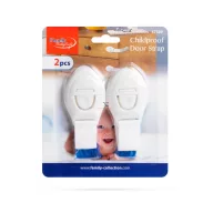   Biztonsági gyerekzár ajtóra - 21 cm - öntapadós - fehér - 2 db / csomag