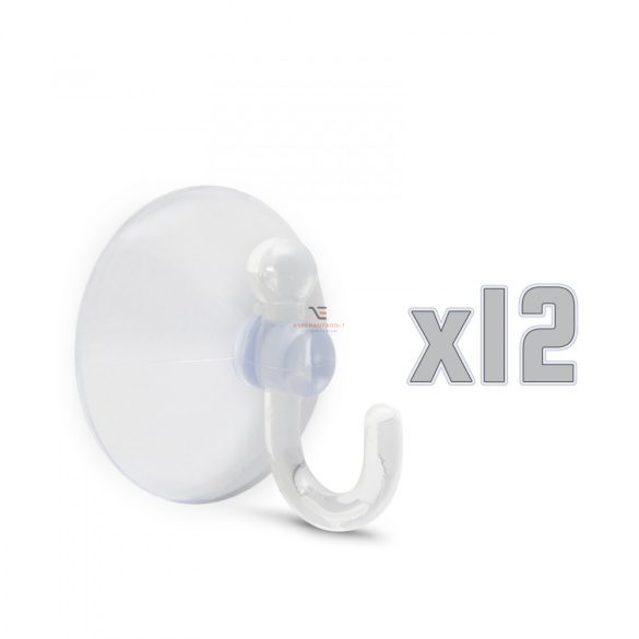XL Tapadókorongos fali akasztó 4cm átmerő - 12 db-os szett