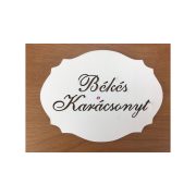 Fa tábla Békés Karácsonyt felirattal 7,5x10cm