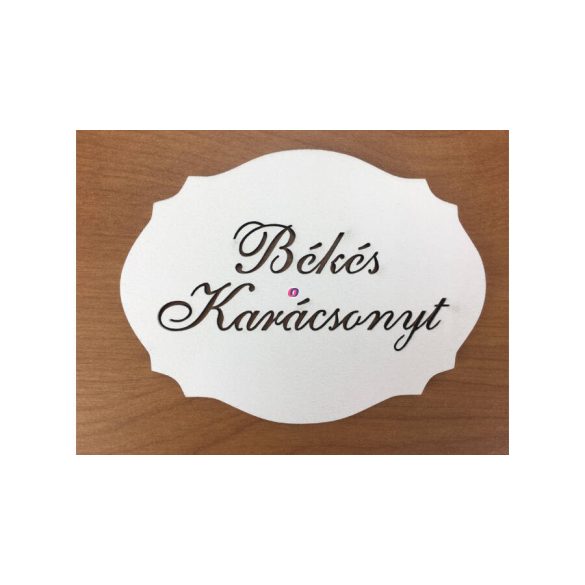 Fa tábla Békés Karácsonyt felirattal 7,5x10cm