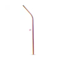   Rozsdamentes acél szívószál szett - titán szivárványos - 215 x 6 mm - 5 részes