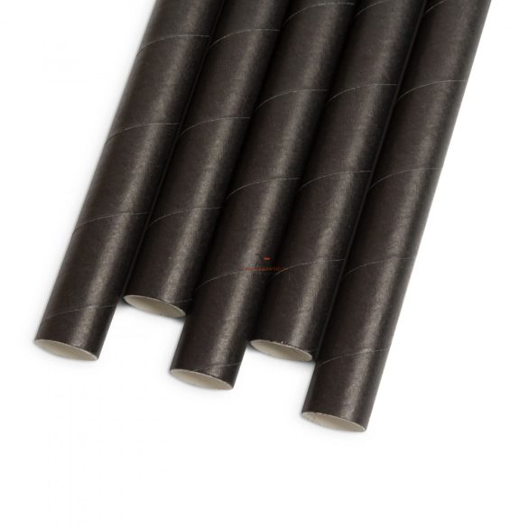 Papír szívószál - fekete 197 x 10 mm - 80 db / csomag