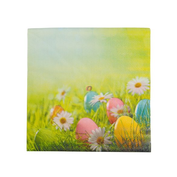Húsvéti szalvéta - tojás és virág - 33 x 33 cm - 3 rétegű - 20 db / csomag