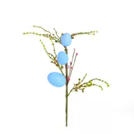 Húsvéti tojásfa ág - csillámos - kék - 40 x 16 cm