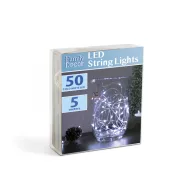   Karácsonyi LED fényfüzér - 5 m - 50 LED - hidegfehér - 3 x AA