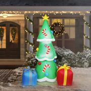  XL Prémium Felfújható kültéri figura karácsonyfa 180 cm IP44 12 fehér LED, hálózati