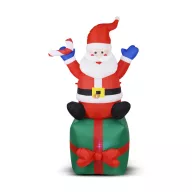   XL Prémium Felfújható kültéri figura Télapó ajándékkal 180 cm IP44, 6 fehér LED, Hálózati