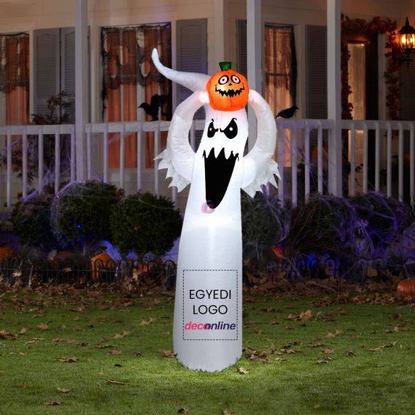 Egyedi logós / neves Halloweeni Felfújható szellem 180 cm kültéri 6 LED IP44