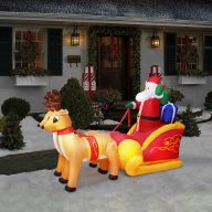   Felfújható Mikulás szán - 230 cm - IP44 - 9 fehér LED - 100 - 240 V