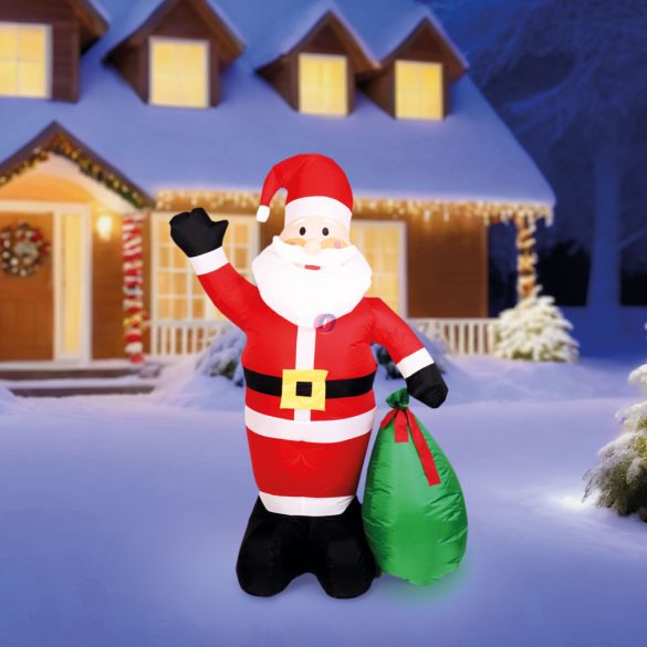XL Prémium kültéri figura Felfújható Mikulás - 180 cm - IP44 - 6 fehér LED - 100 - 240 V