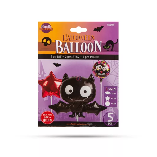 Halloween lufi szett - denevér - 5 db / csomag