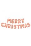 3D Karácsonyi "Merry Christmas" lufi rozéarany