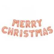 3D Karácsonyi "Merry Christmas" lufi rozéarany