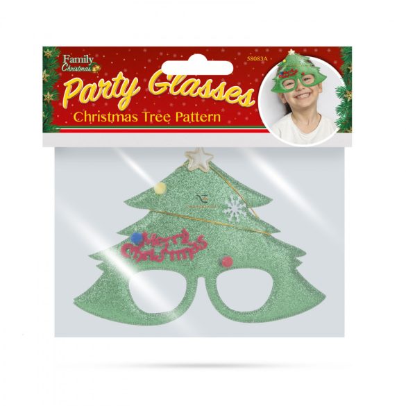 Party szemüveg Karácsonyfa mintával