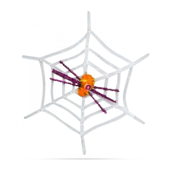 Pókháló pókkal halloween kellék 30x30 cm