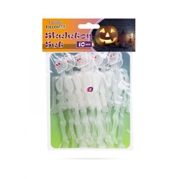 Halloween világtó csontváz 10 db/szett foszforeszkáló Halloweeni kellék