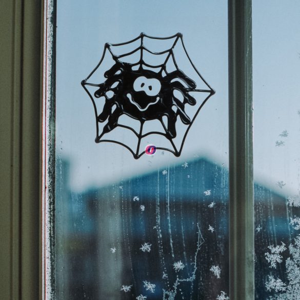XL Halloween ablakmatrica pókháló Halloweeni kellék
