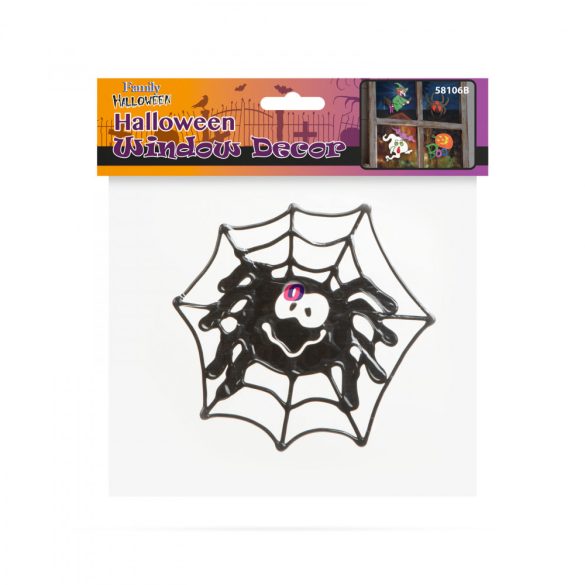 XL Halloween ablakmatrica pókháló Halloweeni kellék