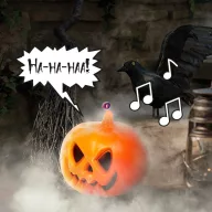   Halloweeni LED Töklámpás mozgásérzékelővel, nevető hangeffektel