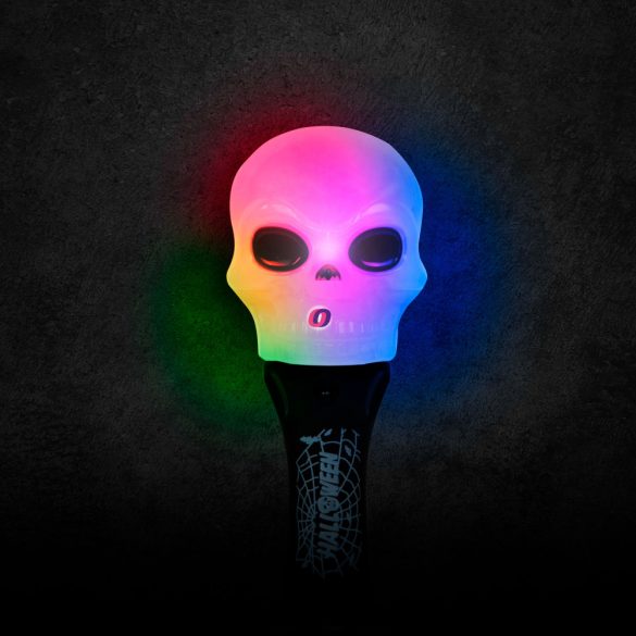 Halloween LED lámpa koponyás színváltó, elemes