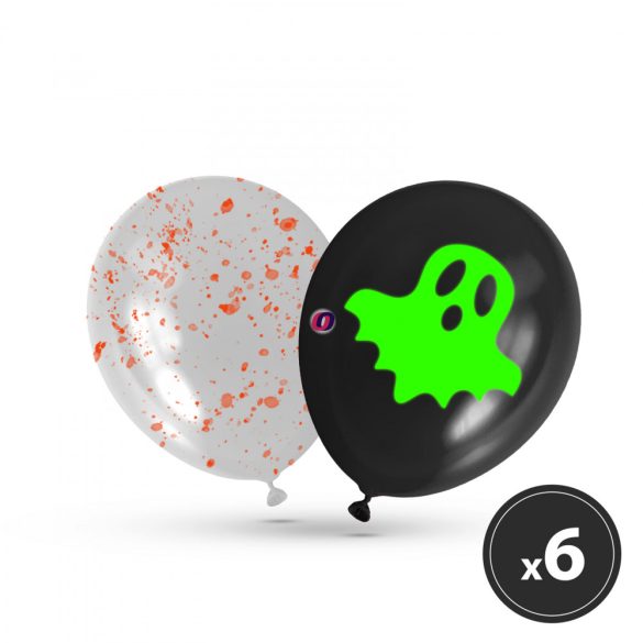 Prémium Halloween lufi szett - fluoreszkáló 6 db-os szett