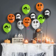 Prémium Halloween lufi szett 4 féle vegyes minta 12 db-os szett   Prémium Halloween lufi szett 4 féle vegyes minta 12 db-os szett
