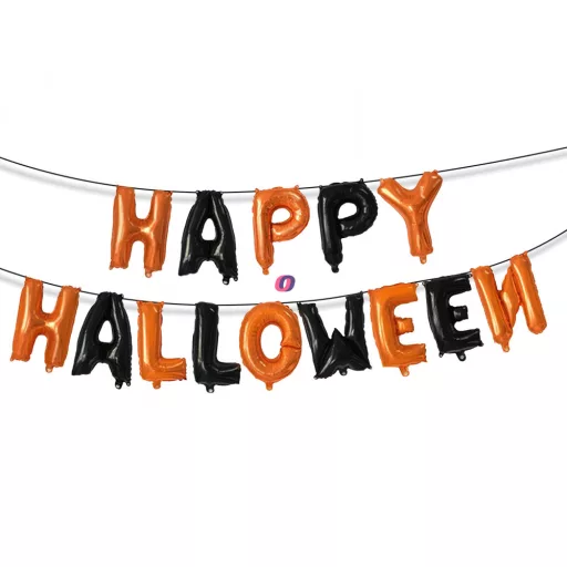 "Happy Halloween" lufi girland szett felirat rögzítő szalaggal