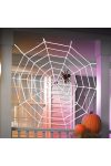 XXL Pókháló pókkal fehér 130 cm átmérő halloween kellék