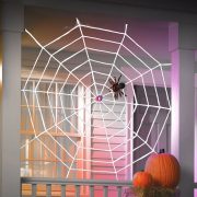   XXL Pókháló pókkal fehér 130 cm átmérő halloween kellék
