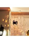 Halloweeni pókháló alakú fényháló pókkal USB 60 LED