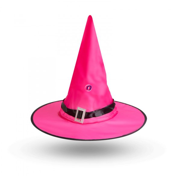 Halloween-i LED-es boszorkány kalap rózsaszín 38 cm