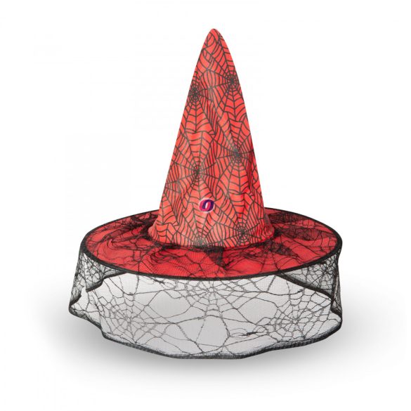 Halloween-i boszorkány kalap piros/fekete 38 cm