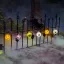 Halloweeni lampion fényfüzér elemes 6 LED  7,5 x 150 cm