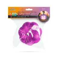   Őszi glitteres tök dekoráció színváltós LED világítással lila 11 cm