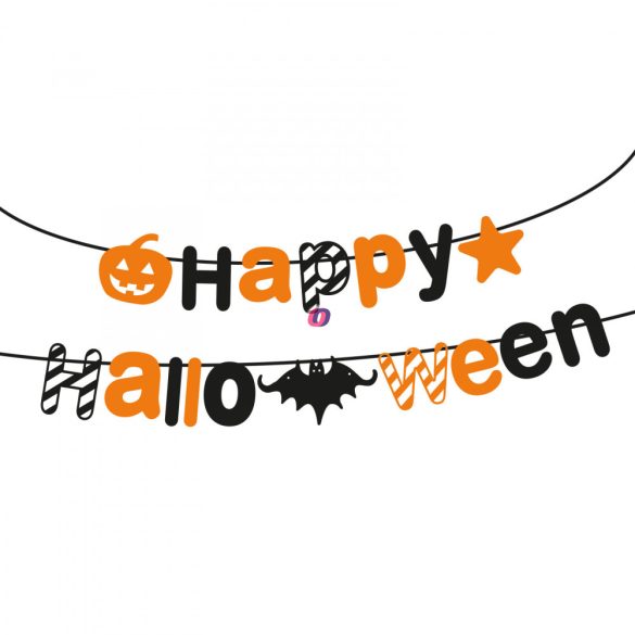 Halloweeni girland Happy Halloween felirat papír 3,5 m