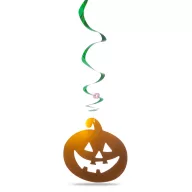   Halloween-i dekoráció szett - 12 db tök - csillogó spirál akasztó