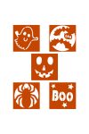 5 db-os Halloweeni sablon, stencil szett tökfaragáshoz, dekorációhoz