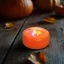Dekor világítás halloweeni tökhöz - 4 színű LED - 2 x AAA - narancs - 77 x 35 mm