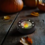 Dekor világítás halloweeni tökhöz - 3 LED - 3 x AAA - fekete szellem   Dekor világítás halloweeni tökhöz - 3 LED - 3 x AAA - fekete szellem