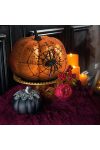 Glitteres halloweeni tök dekoráció 15 cm, narancs