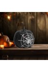 Glitteres halloweeni tök dekoráció 15 cm, fekete