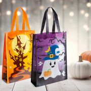   Halloween-i ajándéktáska - narancssárga / lila - 30 x 40 x 10 cm