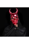 Fényes koponya maszk - piros ördög - felnőtt méret - 16 x 30 cm