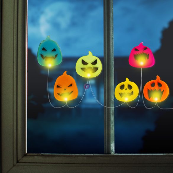 Halloween-i  Led-es világító ablakdekor szett tök